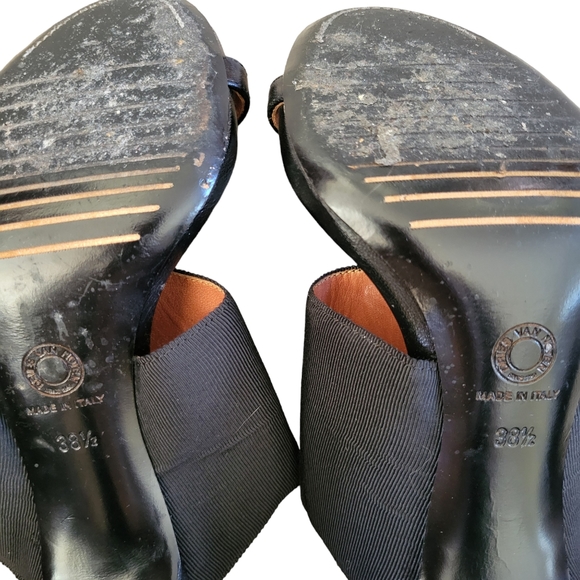 Dries Van Noten Heeled Sandals Sz 38.5 Black Leather Tassle Curved Heels - Picture 6 of 7